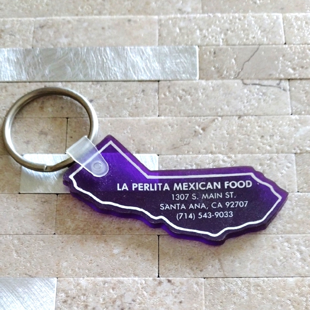 La Perlita Mexican Food Purple California Keychain Keyring Souvenir